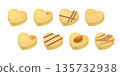 Heart-shaped white chocolate illustration set (Valentine's Day/White Day) 135732938
