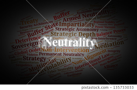 Neutrality Word Cloud. Key Terms for Strategic Impartiality and International Law Neutrality Word Cloud. Key Terms for Strategic Impartiality and International Law 135733033