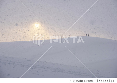 鳥取沙丘的雪景 135733143