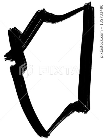 Freehand speech bubbles drawn with a brush for use as materials 135733490