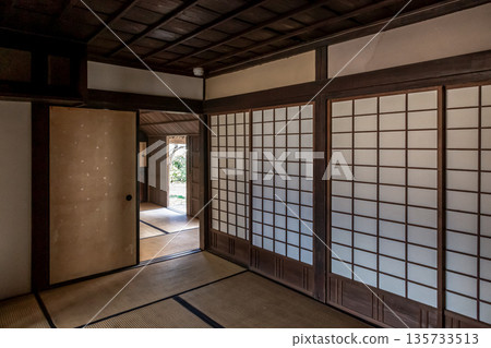 The inner room of a samurai residence of the Aso clan chief retainer during the Edo period The inner room of a samurai residence of the Aso clan chief retainer during the Edo period 135733513