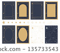 Antique vertical frame background set of the Milky Way and starry sky. A4 size, transparent, subculture, fantastic vector element. Antique vertical frame background set of the Milky Way and starry sky. A4 size, transparent, subculture, fantastic vector element. 135733543