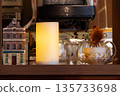 Bar counter and candlelight - an adult space 135733698