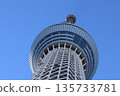 A Sky Tree shining in the blue sky 135733781