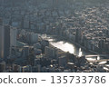 Kachidoki Bridge over the Sumida River as seen from Skytree 135733786