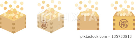 幸運豆_節分_丟豆子插圖 135733813