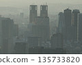 Shinjuku Subcenter shrouded in fog 135733820