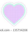 粉彩色心形蕾絲邊框，帶有網格圖案留言空間 135734208
