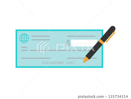 Check money bank icon stock illustration Check money bank icon stock illustration 135734314