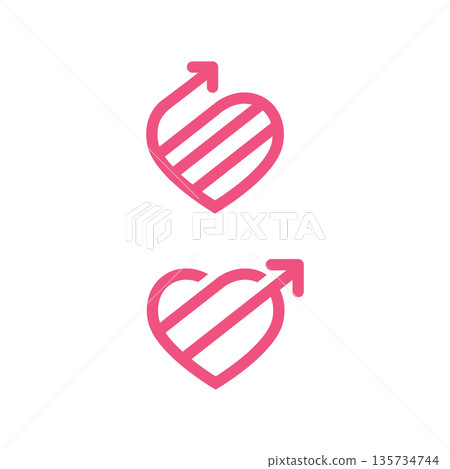 Heart Growth Arrow Icon logo design template Heart Growth Arrow Icon logo design template 135734744