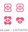 Heart Growth Arrow Icon logo design template 135734750