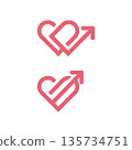 Heart Growth Arrow Icon logo design template 135734751