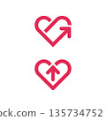 Heart Growth Arrow Icon logo design template 135734752
