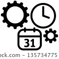 代表日程管理自動化的圖標 135734775