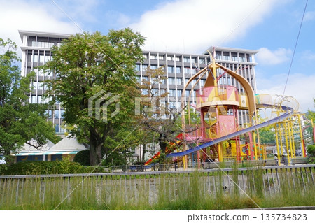 View of Kure City Hall and the slide View of Kure City Hall and the slide 135734823