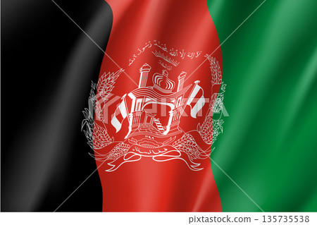 Afghanistan national flag. Patriotic symbol in official country colors. Illustration of Asian state flag. Vector icon Afghanistan national flag. Patriotic symbol in official country colors. Illustration of Asian state flag. Vector icon 135735538