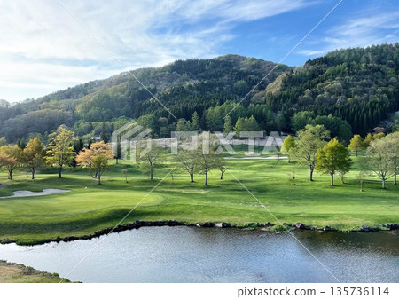 Golf Course and Mountains Golf Course and Mountains 135736114