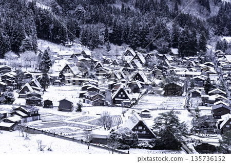 Shirakawa-go with snow Shirakawa-go with snow 135736152
