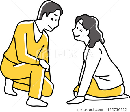 Male and female staring 135736322