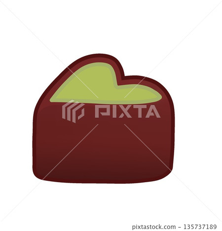 Heart-shaped chocolate illustration Heart-shaped chocolate illustration 135737189