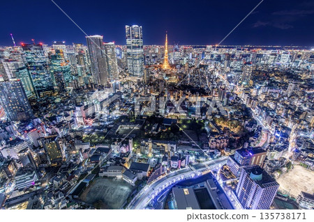 【東京百大夜景】從六本木新城眺望東京夜景（朝向麻布台和虎之門） 135738171
