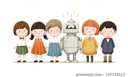 人工智慧機器人和兒童 人工智慧機器人和兒童 135738323