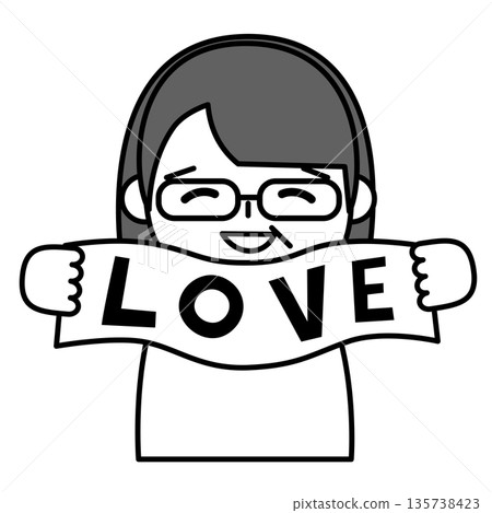 Illustration of a woman cheering on her favorite idol 135738423