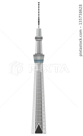 從正面看到的晴空塔插圖 135738628
