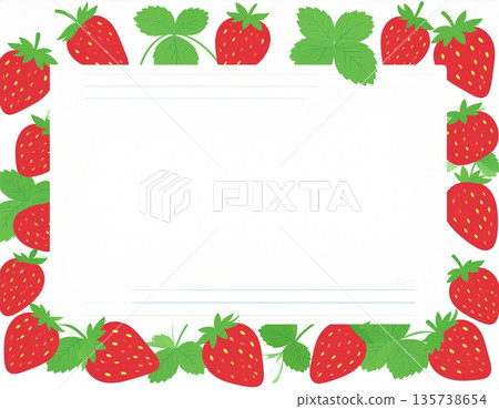 草莓方形相框 135738654