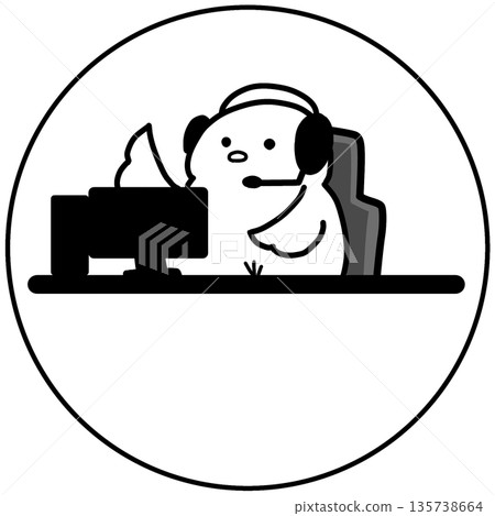 Streaming screen style chick icon (no text, for customization) 135738664