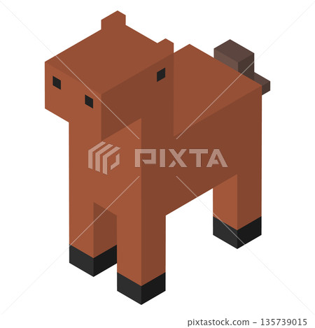 等距方塊狀馬匹插圖 等距方塊狀馬匹插圖 135739015