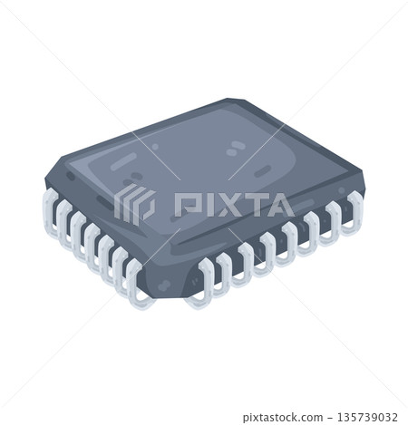 Illustration of microchip Illustration of microchip 135739032
