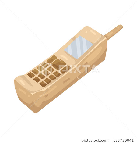 Illustration of vintage mobile phone Illustration of vintage mobile phone 135739041