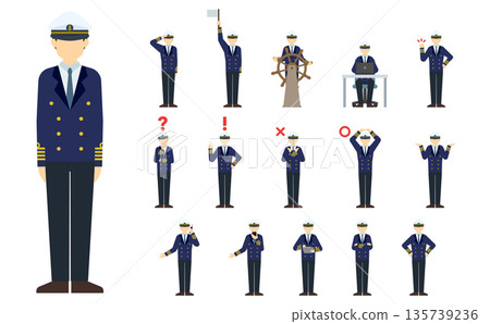Flat illustration: Sailor front (winter) Flat illustration: Sailor front (winter) 135739236