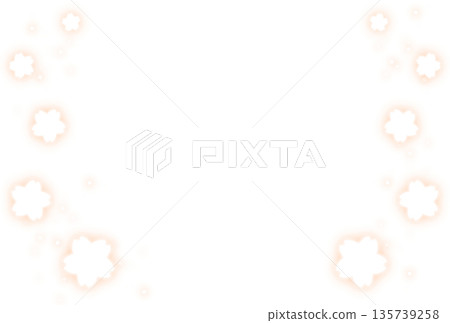 淺橙色發光櫻花和光粒子背景 135739258