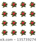 A composition of bright red roses. Seamless pattern.  135739274