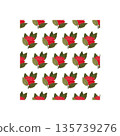 A composition of bright red roses. Seamless pattern.  135739276