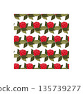 A composition of bright red roses. Seamless pattern.  135739277