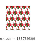 A composition of bright red roses. Seamless pattern.  135739309