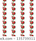 A composition of bright red roses. Seamless pattern.  135739311