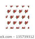 A composition of bright red roses. Seamless pattern.  135739312