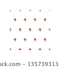 A composition of bright red roses. Seamless pattern.  135739313