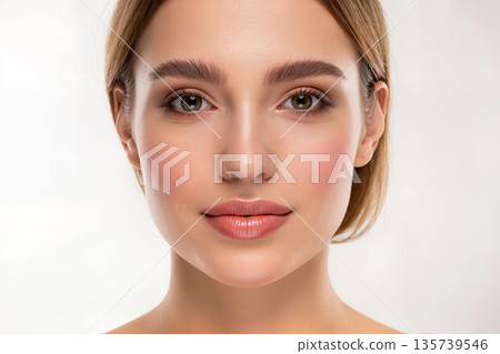 Flawless Radiance: Minimalist Beauty Portrait Flawless Radiance: Minimalist Beauty Portrait 135739546