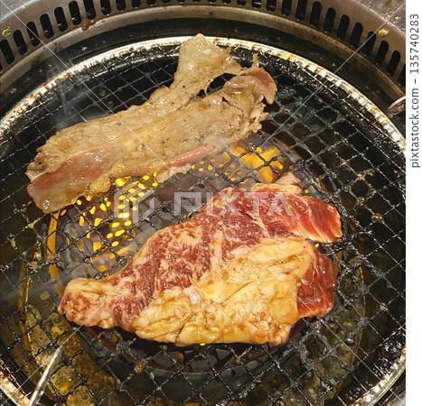 烤架上的烤肉 135740283