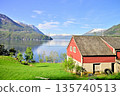 Serene scenery of Hardangerfjord 135740513
