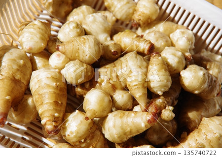 Harvested Jerusalem artichoke Harvested Jerusalem artichoke 135740722