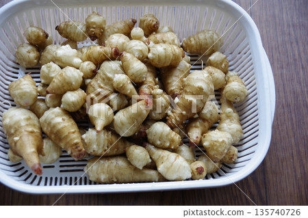 Harvested Jerusalem artichoke Harvested Jerusalem artichoke 135740726