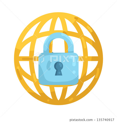 Illustration of internet lock 135740917