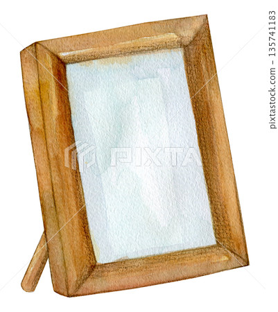 水彩插畫，手繪木質相框 135741183