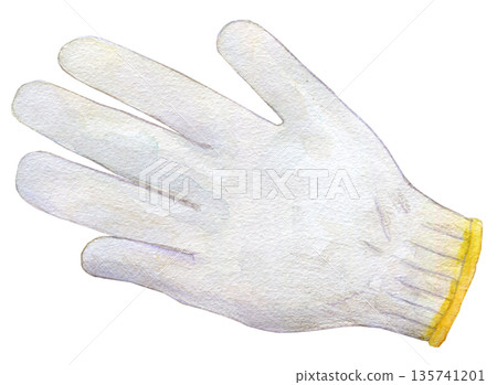 水彩插畫，手繪，一隻工作手套 135741201